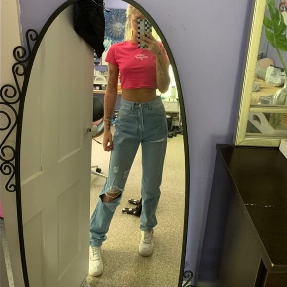 Womens high waisted light wash ripped boyfriend denim jeans new without tags - Picture 10 of 12